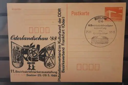 Postkarte mit Zudruck "Oderlandschau 1988"