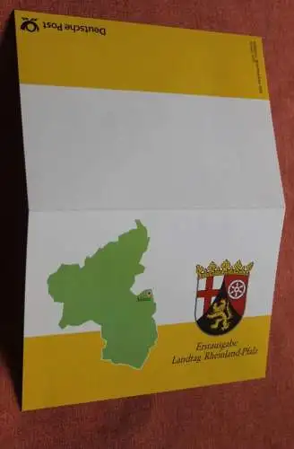 Klappkarte Deusche Post "Landtag Rheinland - Pfalz", 2000; Auflage 3000 Ex.