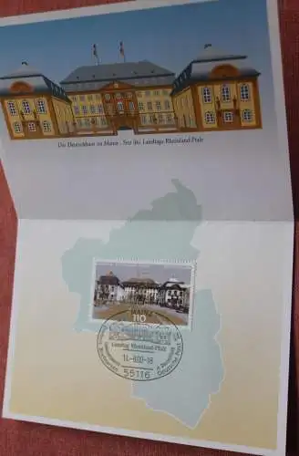 Klappkarte Deusche Post "Landtag Rheinland - Pfalz", 2000; Auflage 3000 Ex.