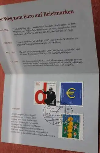 Klappkarte Deusche Post zur Währungsumstellung 2002