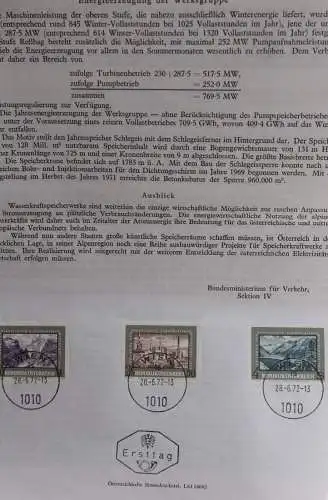 25 Jahre Verstaatlichte Elektrizitätswirtschaft;Legende,Erläuterungsblatt,Ankündigungsblatt,Ersttagsblatt; 28.6.1972