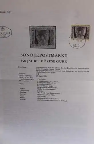 900 Jahre Diözese Gurk; Legende, Erläuterungsblatt, Ankündigungsblatt, Ersttagsblatt; 5. Mai 1972