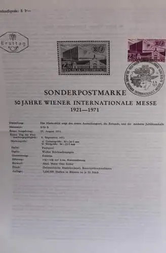 50 Jahre Wiener Internationale Messe;  Legende; Erläuterungsblatt, Abhandlung; ETB; 6. Sept. 1971