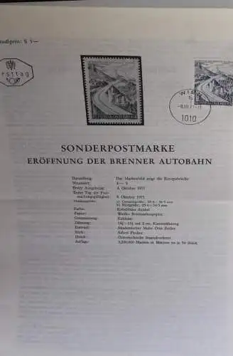 Eröffnung der Brenner Autobahn; Legende; Erläuterungsblatt, Abhandlung; ETB; 8. Okt. 1971