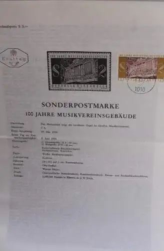 100 Jahre Musikvereinsgebäude; Legende; Erläuterungsblatt, Abhandlung; ETB; 5. Juni 1970