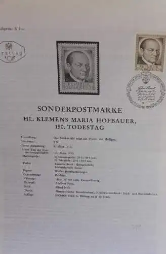 HL. Klemens Maria Hofbauer; Legende; Erläuterungsblatt, Abhandlung; ETB; 13. März 1970