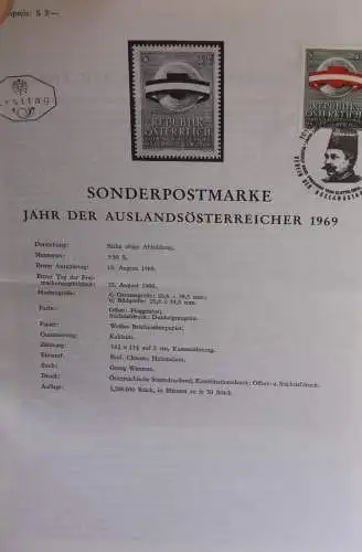 Jahr der Auslandsösterreicher; Legende; Erläuterungsblatt, Abhandlung; ETB; 22. Aug. 1969