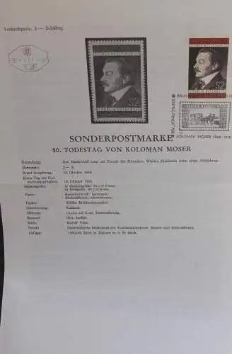 Koloman Moser; Legende; Erläuterungsblatt, Abhandlung; ETB; 18. Okt. 1968