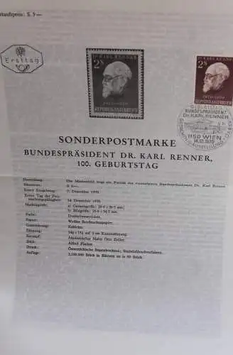 Dr. Karl Renner; Legende; Erläuterungsblatt, Abhandlung; ETB; 14. Dez. 1970