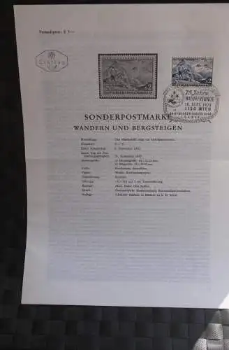 Wandern und Bergsteigen; Legende; Erläuterungsblatt, Abhandlung; ETB; 16. Sept. 1970