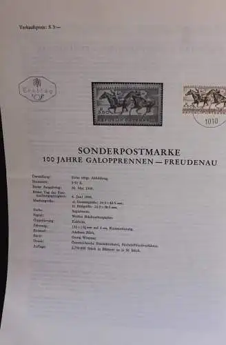 100 Jahre Galopprennen-Freudenau 1968; Legende; Erläuterungsblatt, Abhandlung; ETB; 4. Juni 1968