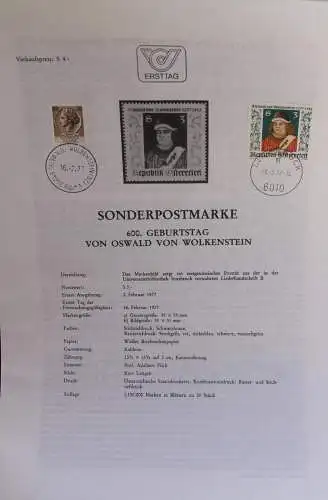 Oswald von Wolkenstein; Legende; Erläuterungsblatt, Abhandlung; 16. Febr. 1977