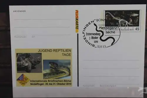 Sonderpostkarte:Int. Briefmarkenbörse Sindelfingen ; 2010; PSo109, Ersttags-Sonderstempel