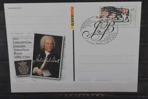 Sonderpostkarte: 325. Geburtstag Johann S. Bach; 2010; PSo105; Ersttags-Sonderstempel