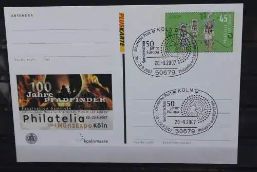 Sonderpostkarte: Philatelie und Münzen Köln; 2007; PSo96; Ersttags-Sonderstempel Köln