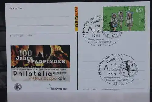 Sonderpostkarte: Philatelie und Münzen Köln; 2007; PSo96; Ersttags-Sonderstempel Bonn