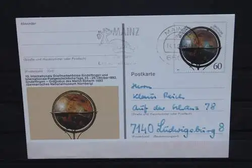 Sonderpostkarte: Int.Briefmarkenbörse Sindelfingen; PSo29, beschrieben, codiert