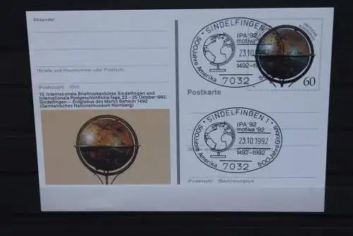 Sonderpostkarte: Int.Briefmarkenbörse Sindelfingen; PSo29, Sonderstempel Sindelfingen