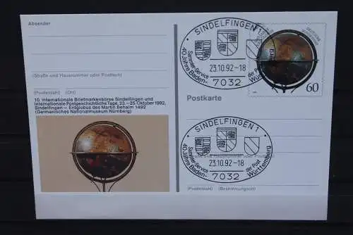 Sonderpostkarte: Int.Briefmarkenbörse Sindelfingen; PSo29, Sonderstempel Sindelfingen