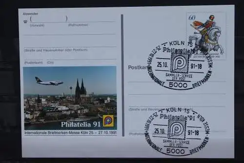 Sonderpostkarte: Philatelia 91; PSo25, Sonderstempel Köln