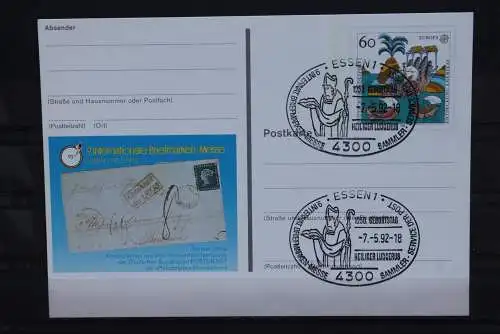 Sonderpostkarte: Int. Briefmarken-Messe Essen 1992; PSo27; Ersttags-Sonderstempel Essen