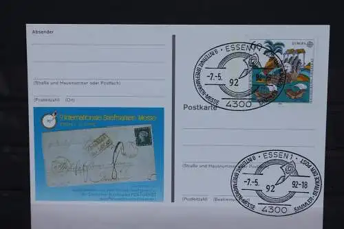 Sonderpostkarte: Int. Briefmarken-Messe Essen 1992; PSo27; Ersttags-Sonderstempel Essen