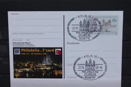 Sonderpostkarte: Philatelia 93 Köln; PSo31; Sonderstempel Köln