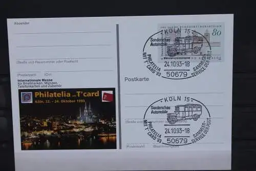 Sonderpostkarte: Philatelia 93 Köln; PSo31; Sonderstempel Köln