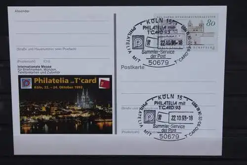 Sonderpostkarte: Philatelia 93 Köln; PSo31; Sonderstempel Köln