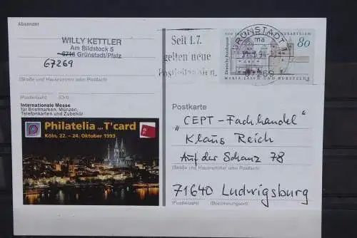 Sonderpostkarte: Philatelia 93 Köln; PSo31