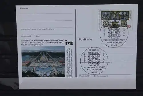 Sonderpostkarte: Int. Münchner Briefmarkentage 1995; PSo37; Ersttags-Sonderstempel Berlin