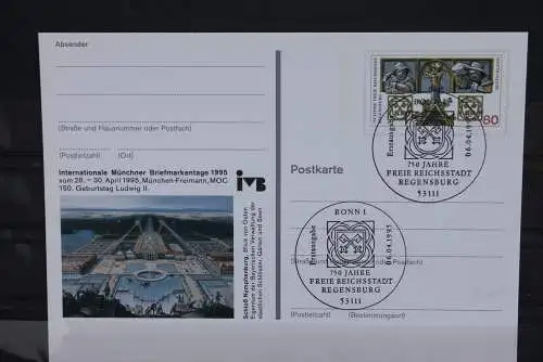 Sonderpostkarte: Int. Münchner Briefmarkentage 1995; PSo37; Ersttags-Sonderstempel Bonn