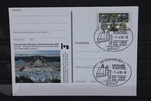 Sonderpostkarte: Int. Münchner Briefmarkentage 1995; PSo37; Sonderstempel Regensburg