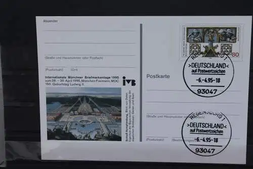 Sonderpostkarte: Int. Münchner Briefmarkentage 1995; PSo37; Ersttags-Sonderstempel Regensburg