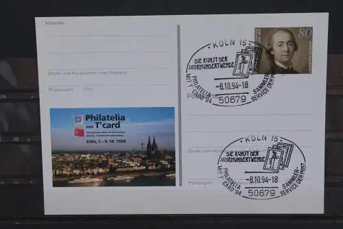 Sonderpostkarte: Philatelia 1994 Köln; PSo35; Sonderstempel Köln