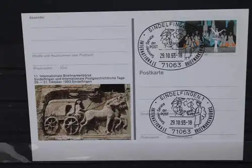 Sonderpostkarte: Int. Briefmarkenbörse Sindelfingen 1993; PSo32; Sonderstempel Sindelfingen