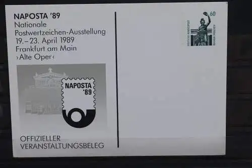 Sonderpostkarte: NAPOSTA 89 Frankfurt/M.- Offizielle Veranstaltungsbeleg