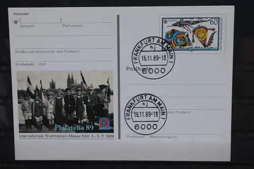 Sonderpostkarte: Philatelia 1989 Köln; PSo19, Stempel Frankfurt