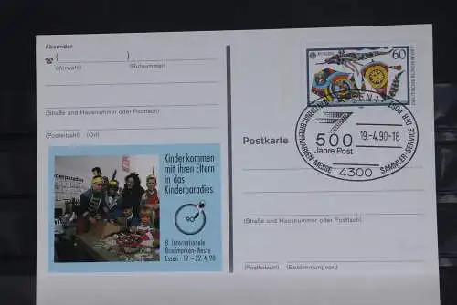 Sonderpostkarte: Int. Briefmarken-Messe Essen 1990; PSo20, Ersttags-Sonderstempel Essen