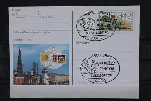 Sonderpostkarte: Int. Briefmarken-Ausstellung der Jugend Düsseldorf 1990; PSo22,Sonderstempel Düsseldorf