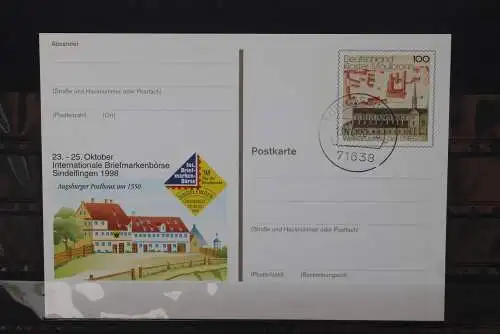 Sonderpostkarte: Int. Briefmarkenbörse Sindelfingen 1998; PSo55; Stempel Ludwigsburg