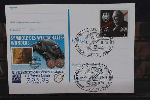 Sonderpostkarte: Int. Briefmarken-Messe Essen 1998; PSo52; Ersttags-Sonderstempel Essen