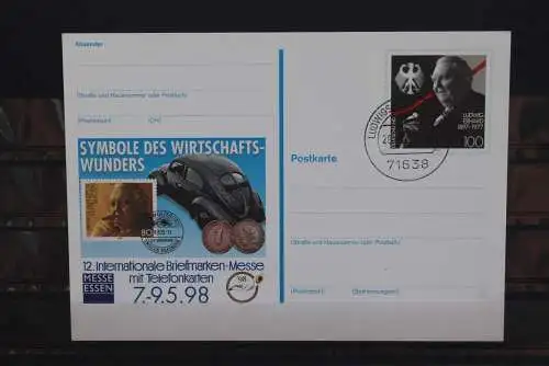 Sonderpostkarte: Int. Briefmarken-Messe Essen 1998; PSo52; Stempel Ludwigsburg