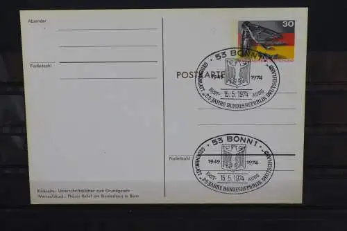 Sonderpostkarte: 25 Jahre Bundesrepublik Deutschland; PSo4; Ersttags-Sonderstempel Bonn