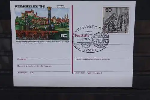 Sonderpostkarte:FERPHILEX 85 Nürnberg; PSo10; Ersttags-Sonderstempel Nürnberg