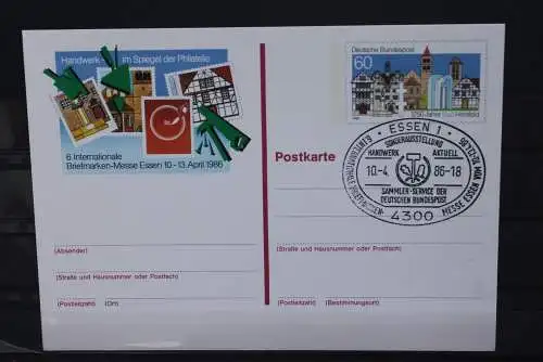 Sonderpostkarte: Int. Briefmarken-Messe Essen 1986; PSo12; Ersttags-Sonder-Stempel Essen