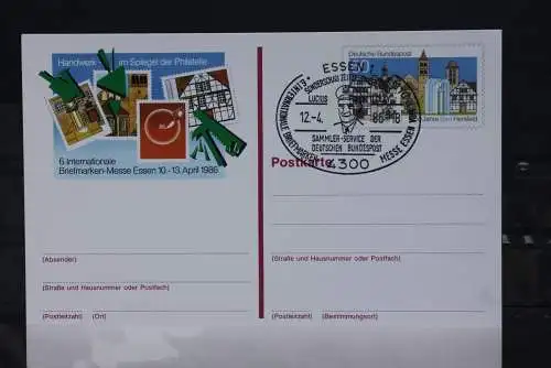 Sonderpostkarte: Int. Briefmarken-Messe Essen 1986; PSo12; Sonder-Stempel Essen