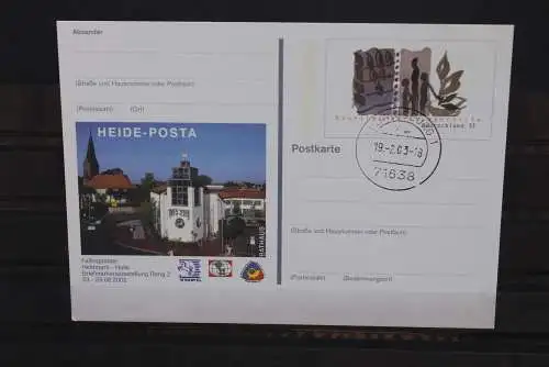 Sonderpostkarte: HEIDE-POSTA 2002; PSo80; Stempel Ludwigsburg