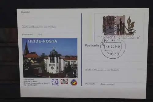 Sonderpostkarte: HEIDE-POSTA 2002; PSo80; Stempel Ludwigsburg