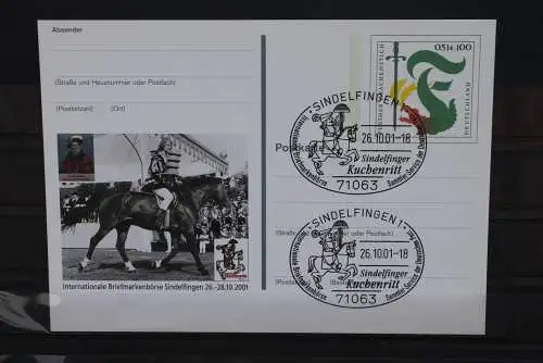 Sonderpostkarte: Int. Briefmarkenbörse Sindelfingen 2001; PSo78; Sonderstempel Sindelfingen